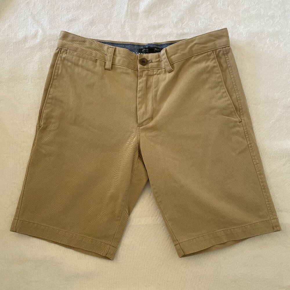 Banana Republic Men's Aiden Short Size 29 Chino Rustic Khaki Cotton Flat Front